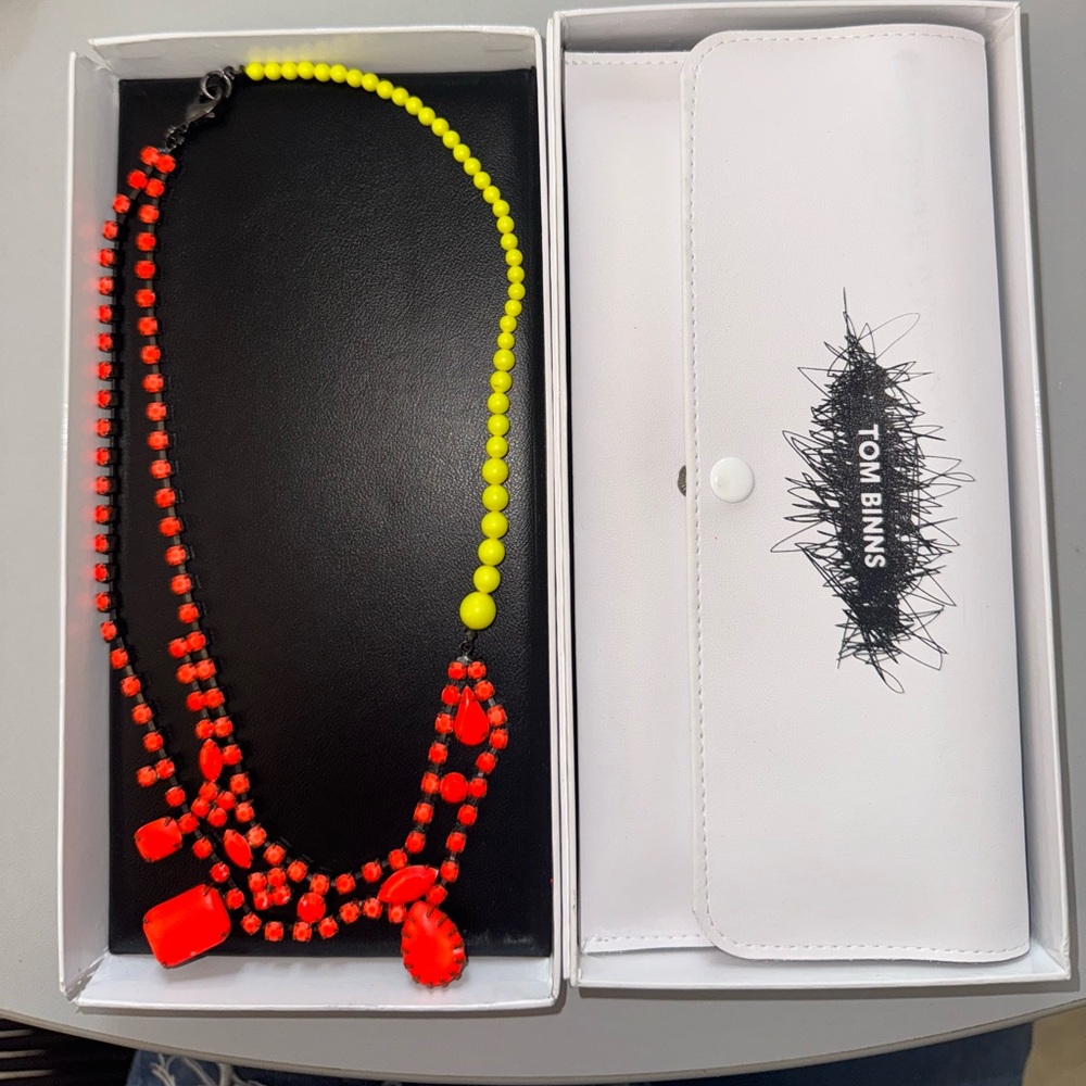 Tom Binns Vibrant Red and Yellow Necklace